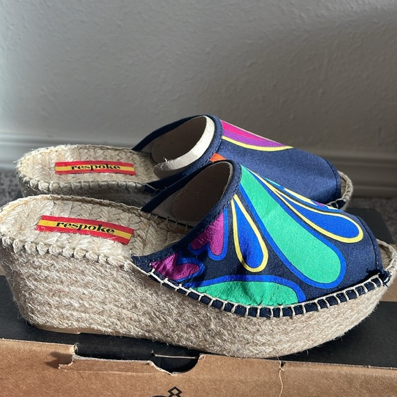 RESPOKE SALMA PLATFORM WEDGE ESPADRILLE SLIDE SANDALS - Picture 4 of 10